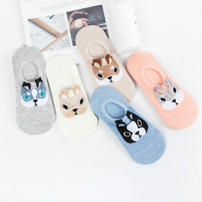 

Fashion Cartoon Animal Patterned Short Socks Women Cute Panda Funny Low Socks Female Casual Cotton 3D Ankle Socks Thin Summer