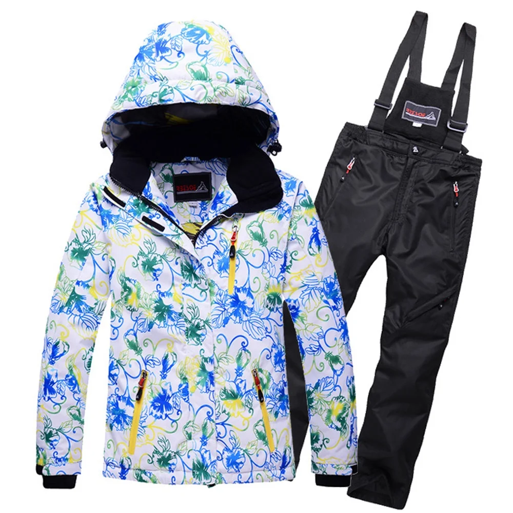 Girls Ski Suit 30 Degree Waterproof Thickened Kids Ski Suit Baby Boys