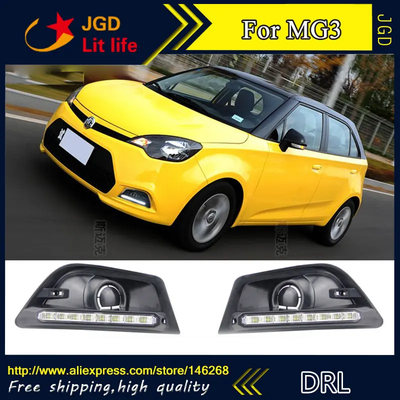Free shipping ! 12V 6000k LED DRL Daytime running light for MG MG3 2010 2013 fog lamp frame Fog