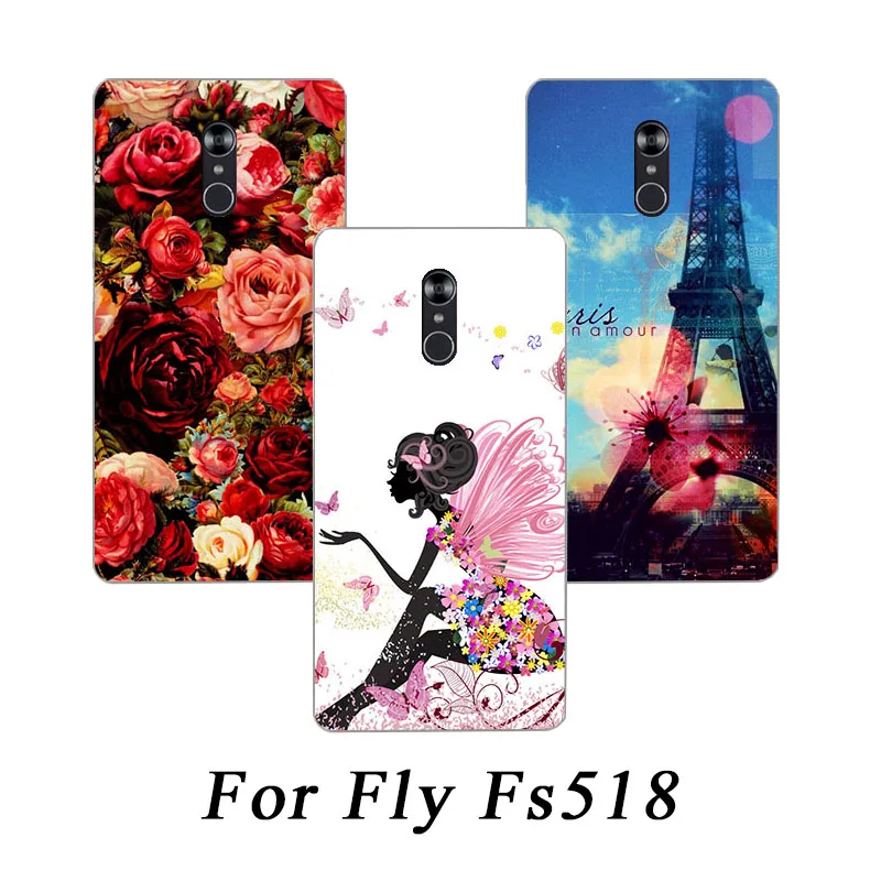 Модные ТПУ Мягкие силиконовые с рисунком чехол для Fly Cirrus 13 FS518 DIY цветные Чехлы для телефона с рисунком для Fly FS518 FS 518