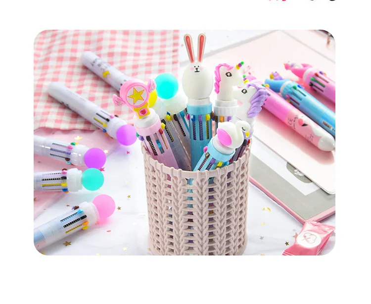 Kawaii Dream единорог; Фламинго кролик 10 цветов массивная Шариковая ручка для школы офиса поставка подарок канцелярские товары Papelaria Escolar
