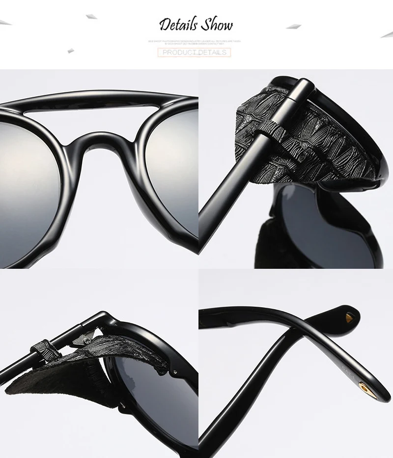 Солнцезащитные очки SHAUNA из искусственной кожи в стиле ретро и панк, женские брендовые дизайнерские модные мужские круглые защитные очки, ветрозащитные солнцезащитные очки