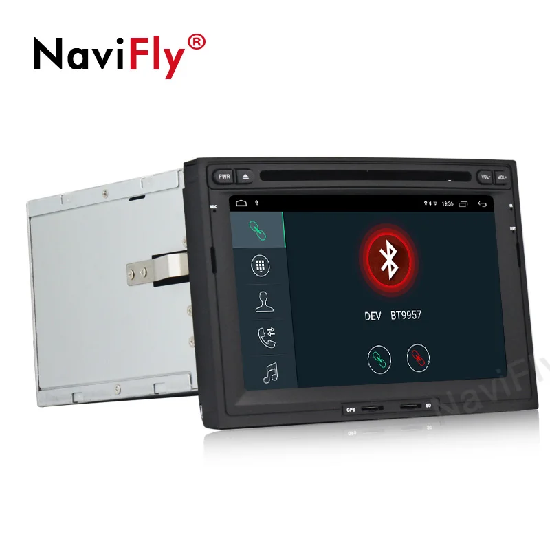 Cheap NaviFly 2 Din 2G+32G Android 9.1 Quad core DVD GPS Navigation for PEUGEOT/Partner 3008 5008 Radio FM GPS BT Auto multimedia 5