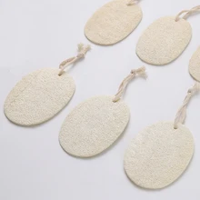 50pcs Natural Loofah Sponge Bath Shower Body Exfoliator Pads With Hanging Cotton Rope household