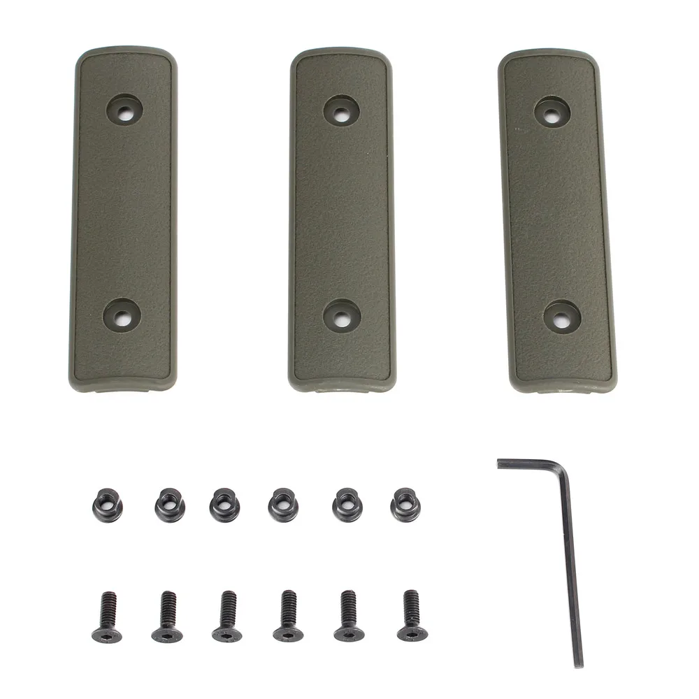 ohhunt 4 inch Polymer Keymod Rail Panel Handguard Cover Pack of 3 pieces Key Mod Tactical Hunting Accessory Black Tan Army Green (5)