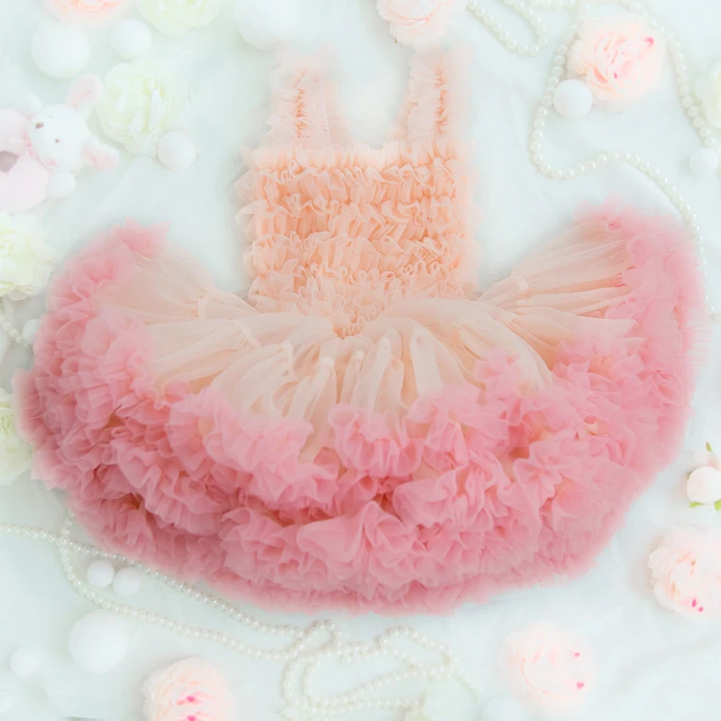 

Factory Price Toddler Cute Dress Princess luxury Gradient Dresses Girl tutu dress Gorgeous Dresses gray,beige,pink free shipping