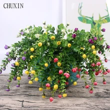 HI-Q, искусственные мини-розы, 30 голов, шелковые цветы для дома, украшения сада, букет Флорес для украшения свадебной вечеринки, 6 цветов