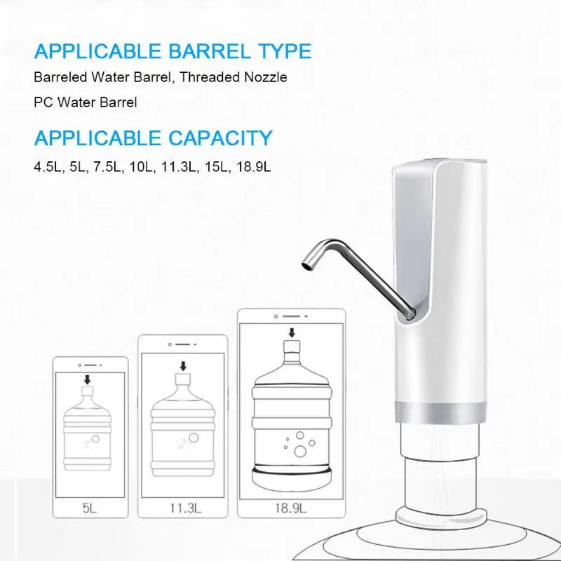 Автоматический водяной насос портативный Электрический водяной насос диспенсер галлон Питьевая Бутылка переключатель для путешествий USB Перезаряжаемый