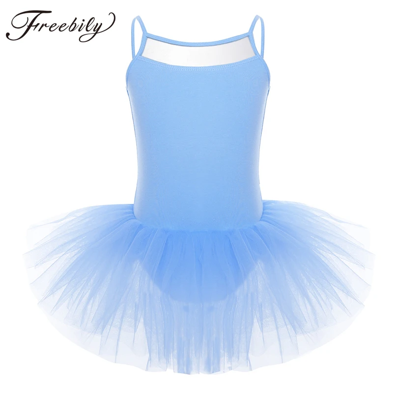 

Kids Girls Tulle Ballet Tutu Dance Costume Mesh Spliced Children's Stage Performance Gymnastics Leotard Ballerina Dancing Dress