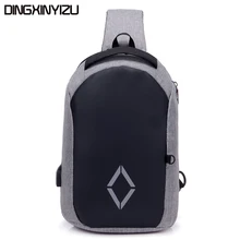DINGXINYIZU многофункциональная нагрудная сумка для мужчин, зарядка через usb, нагрудная сумка через плечо, короткая дорожная водоотталкивающая мужская сумка на плечо