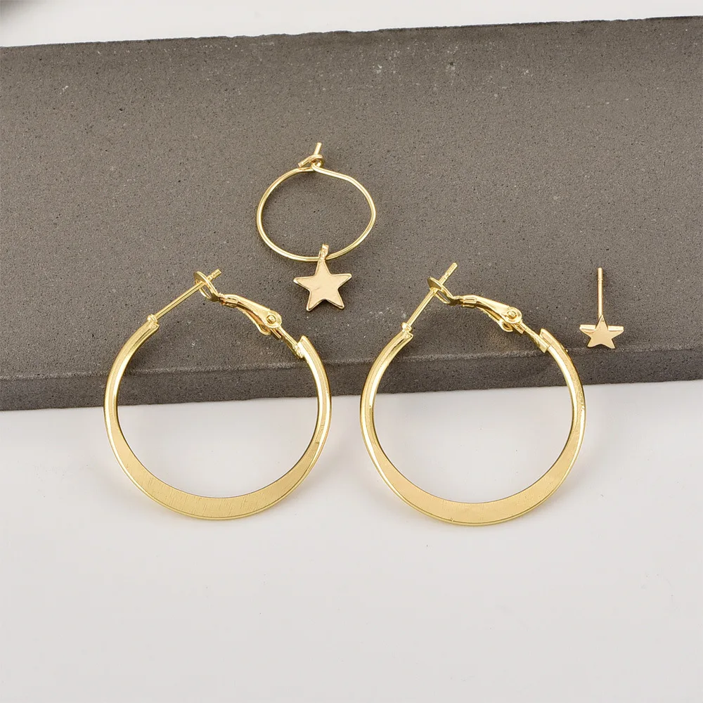 

3pcs Fashion Star stud earrings Set Dangle Brincos For Women pendientes Metal Gold Color Punk Minimalist Tiny Cute Jewelry Gift