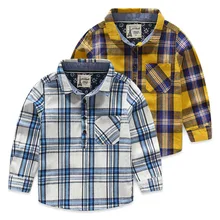 2016 new children’s shirts for boys spring autumn long sleeves children fashion blouse hedging plaid cotton kids clothing