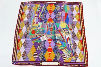 

100% silk women square scarf, Material:twill silk size:88x88,Thickness14mm Geometric Red