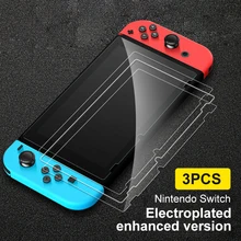 3 uds película protectora de pantalla 0,3mm 9H HD película de vidrio templado para Nintendo Switch Console NS NX para Nintendo Switch Accesorios