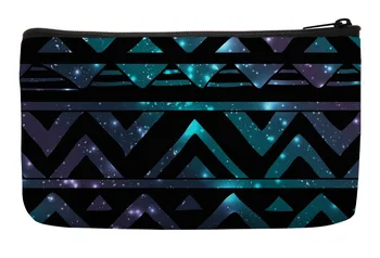 

Hand Drawn Black Cosmos Aztec Tribal Print Customized Small Cosmetic Bag Wristlet hand bag