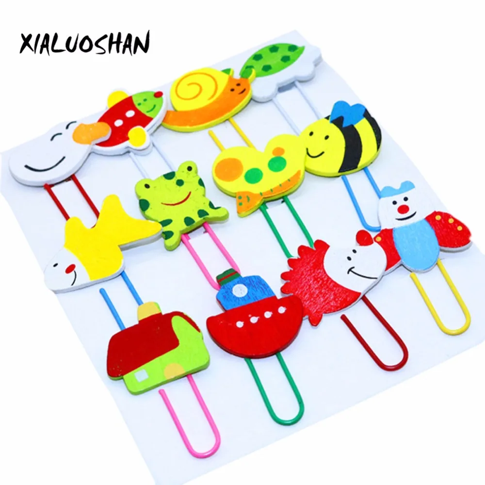 

12 Pcs/set Creative Bookmark Cute Cartoon Animals Paper Clip Bookmark Promotional Gift Stationery School