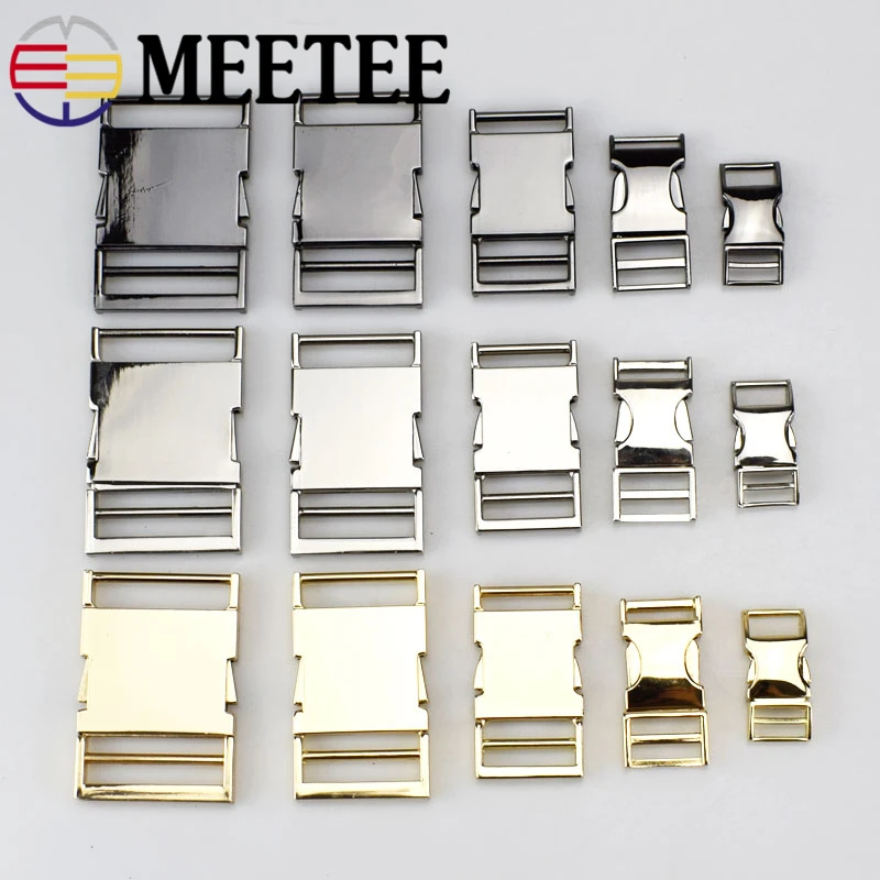 Meetee 1pc/4pcs ID25-50mm Alloy Release Buckle Outdoor Tactics Belt Strap Webbing Adjustment Buckle DIY Clothing Accessory YK032