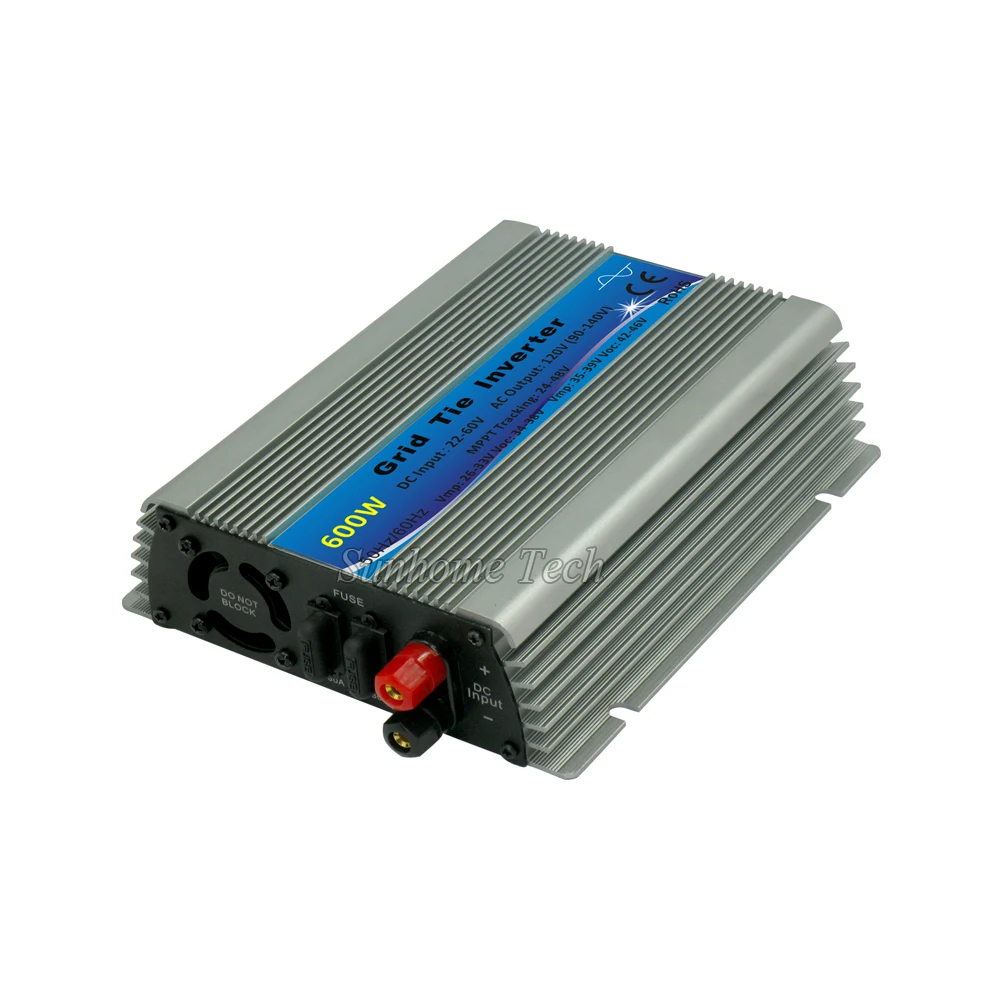 

600W 24V MPPT Solar Power Inverter 600Watt Grid Tie Inverter Pure Sine Wave 22-60V DC to 120V or 230V AC 600W Micro Inverters