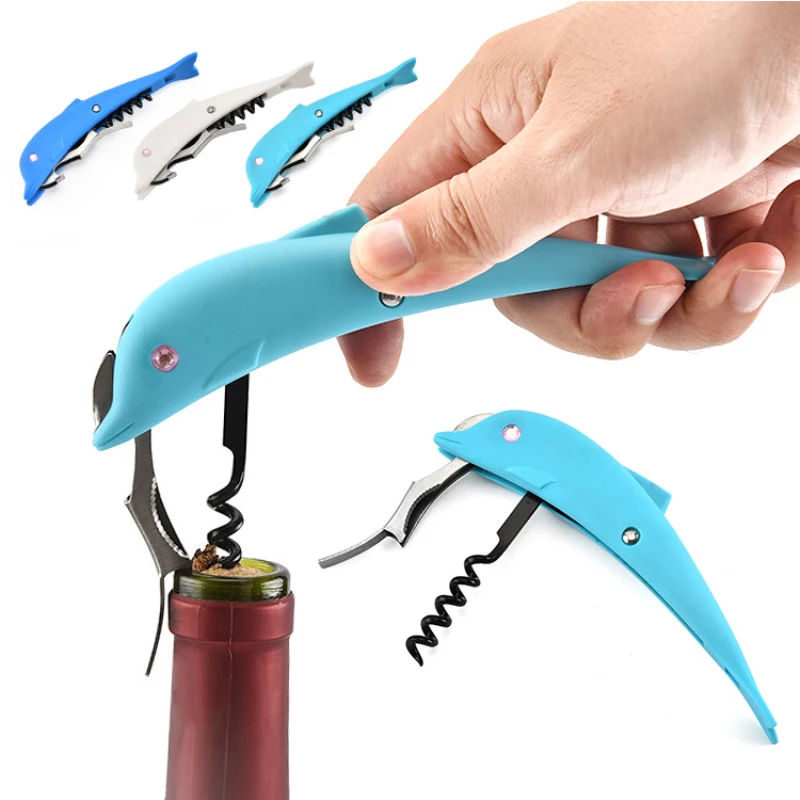

Multifunctional Practical Dolphin Opener Creative Wine Opener Manual Can Opener Wedding Favors and Gifts Bottle Opener Keychain