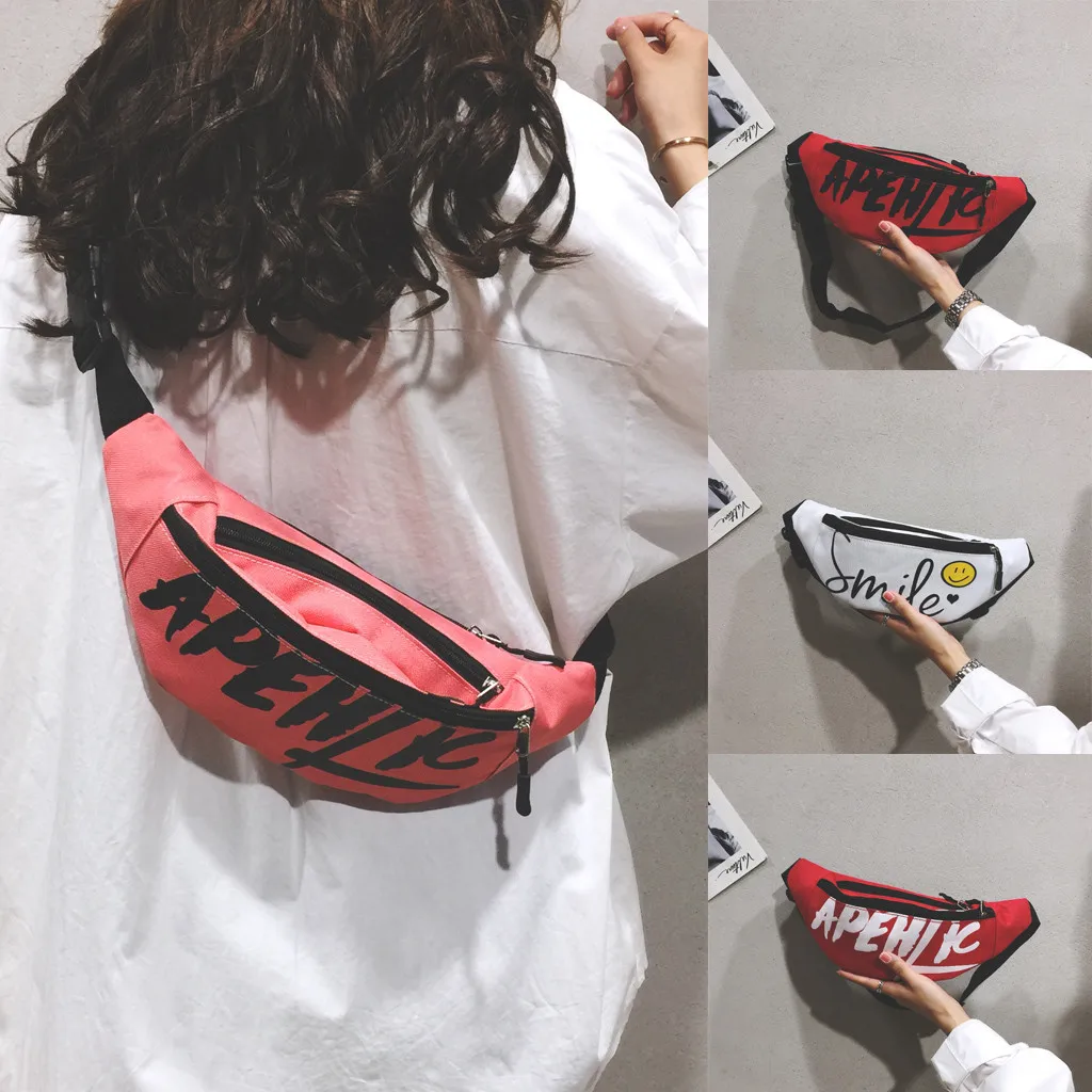 

2019 New Fashiom Neutral Outdoor Zipper Canvas Messenger Bag Sport Chest Bag Waist Bag teenager girls Drop Shipping #N