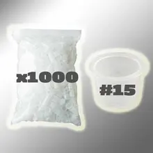 1000 шт Большой размер 15 мм белый пластик татуировки чернила крышки чашки поставка- ICC#15-1000