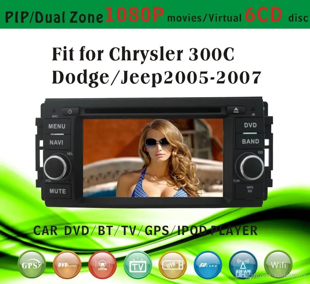 Excellent 6.2" Car DVD player with GPS(opt),audio Radio stereo,USB,BT/TV Canbus,car multimedia for Chrysler 300C Dodge/Jeep 2005 2006 2007 0