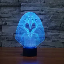 3D ночь ночник "Сова" в Спальня настольная лампа для помещений, led лампа ночного освещения DIM 7 цветов меняющийся светодиодный Ночной свет на выходе