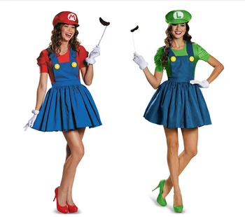 

Free shipping super mario costume womencostume clothing sexy plumber costume mario fantasia super mario costumes for adults