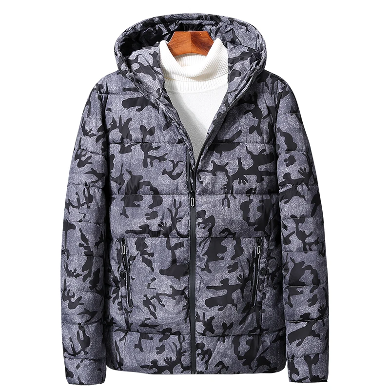 

6XL 7XL 8XL 9XL Winter Men Parkas Camouflage Jacket Casual Outwear Thicken Warm Hooded Outwear Coat Windproof Grey Blue Red
