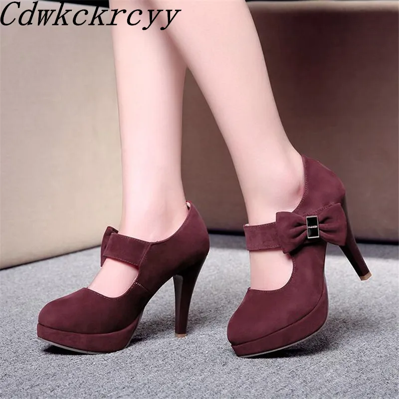 

Spring Autumn New pattern Europe and America fashion Round head High-heeled Women Shoes Beige black Pink Sweet Bow Women Shoes