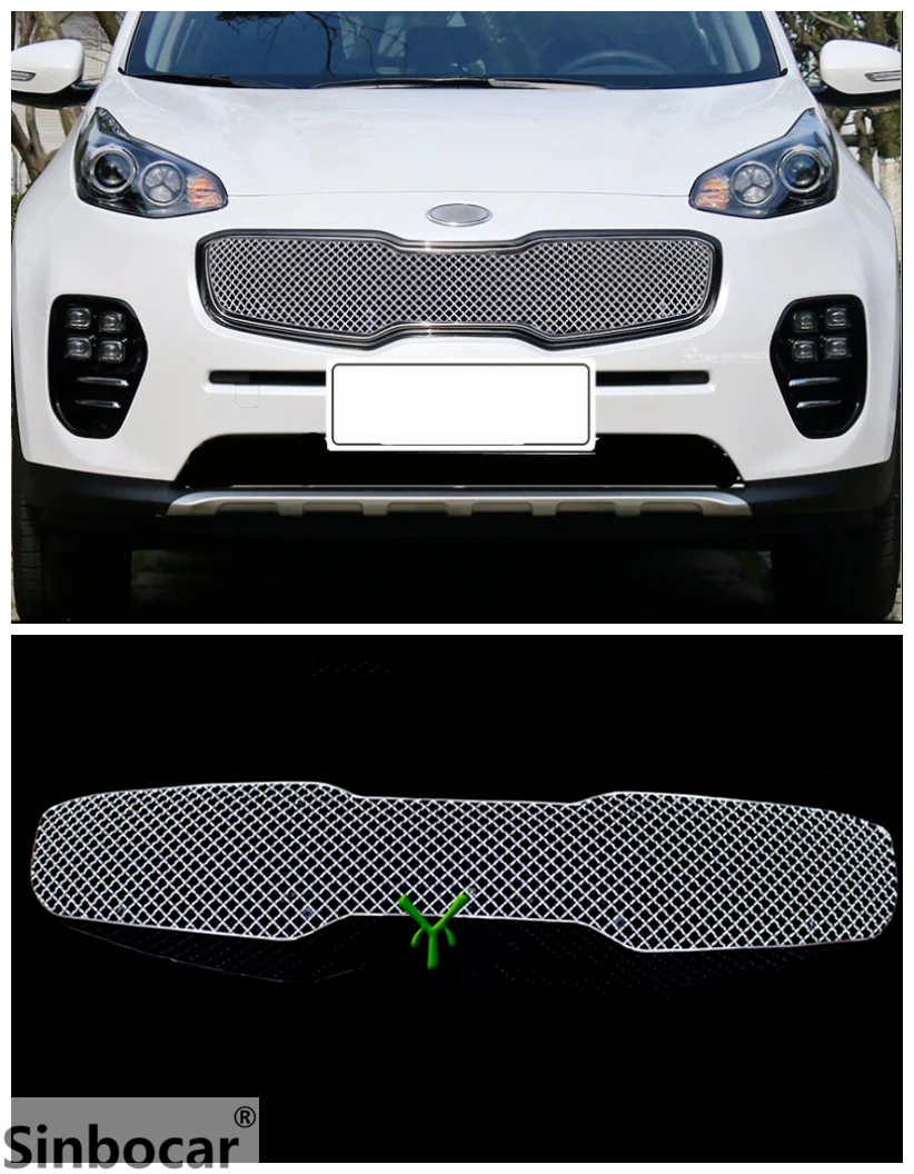 Stainless Stel Front Grille Grill Mesh Cover Trim For Kia