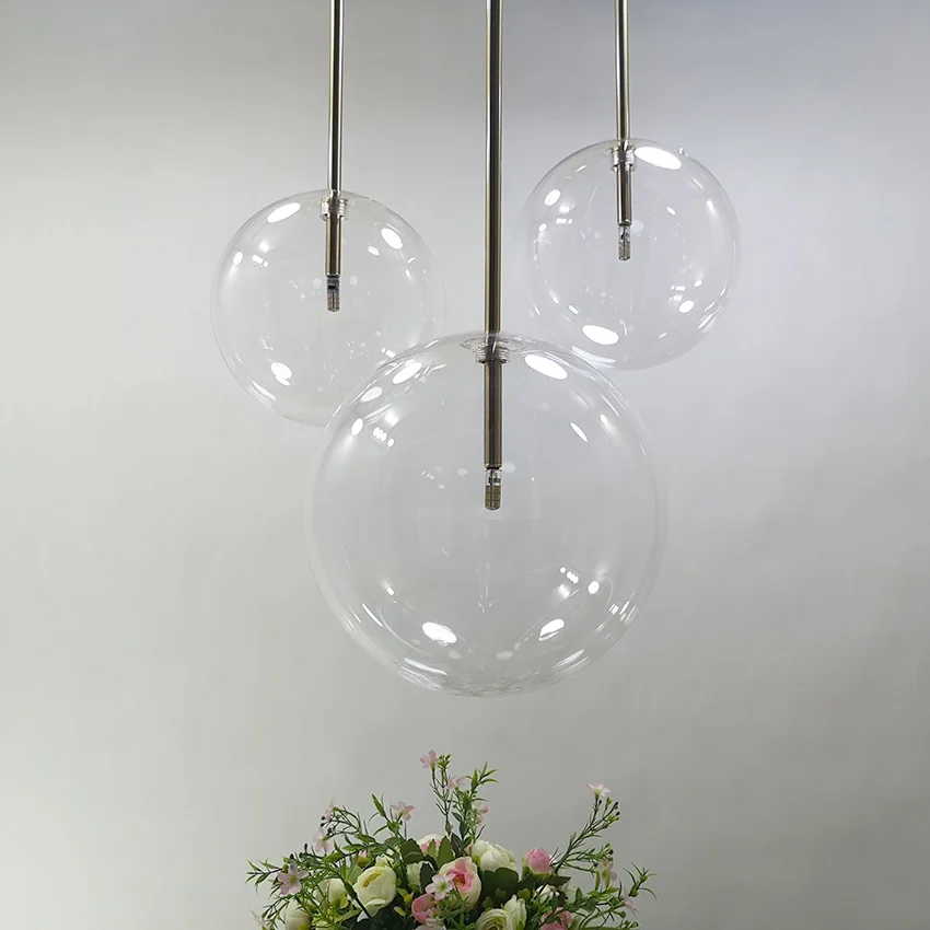 Современные прозрачные стеклянные подвесные светильники диаметром 15/20/25 см Стекло шаровой абажур G4 led столовой ресторана подвесной светильник