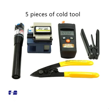 

Cold Tool Kit Toolbox Leather Wire Cable Tool Set Optical Power Meter Red Pen Fiber Optic Cutter
