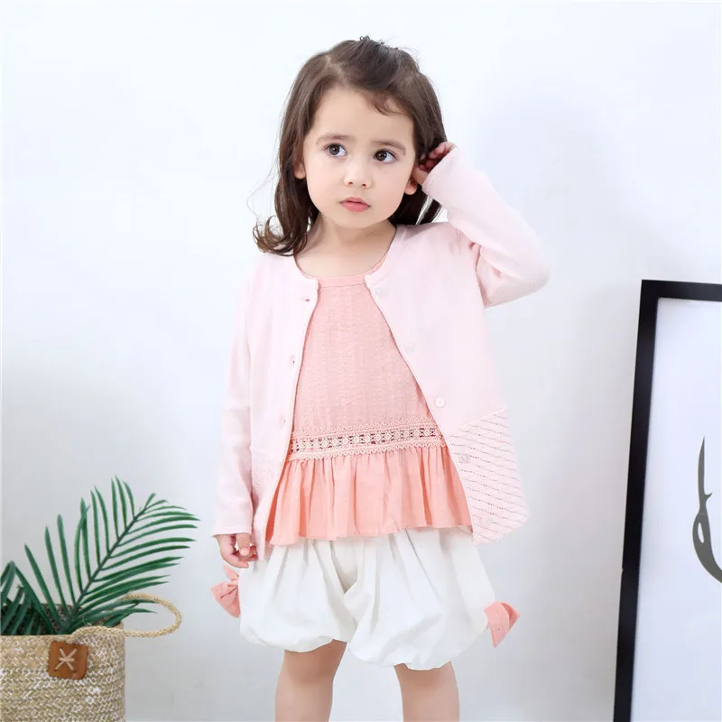 Hollow Out Baby Girls Sweater Kids Toddler Button Closure Cotton Cardigan Soft Pullover Sweet Princess Knitted Oufit Coat Comfort (2)