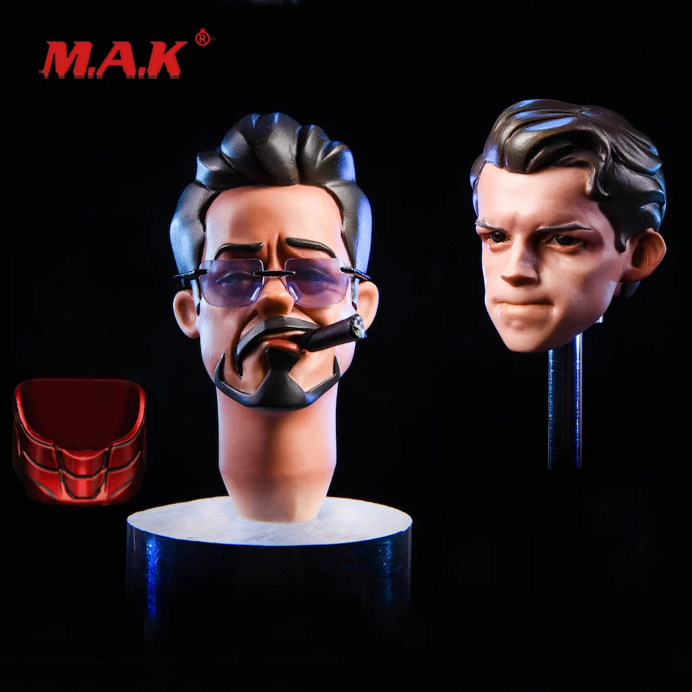

High Quality 1:6 Scale Iron Man Tony Spiderman Model Head Sculpt fit 12" Action Figure for Collection