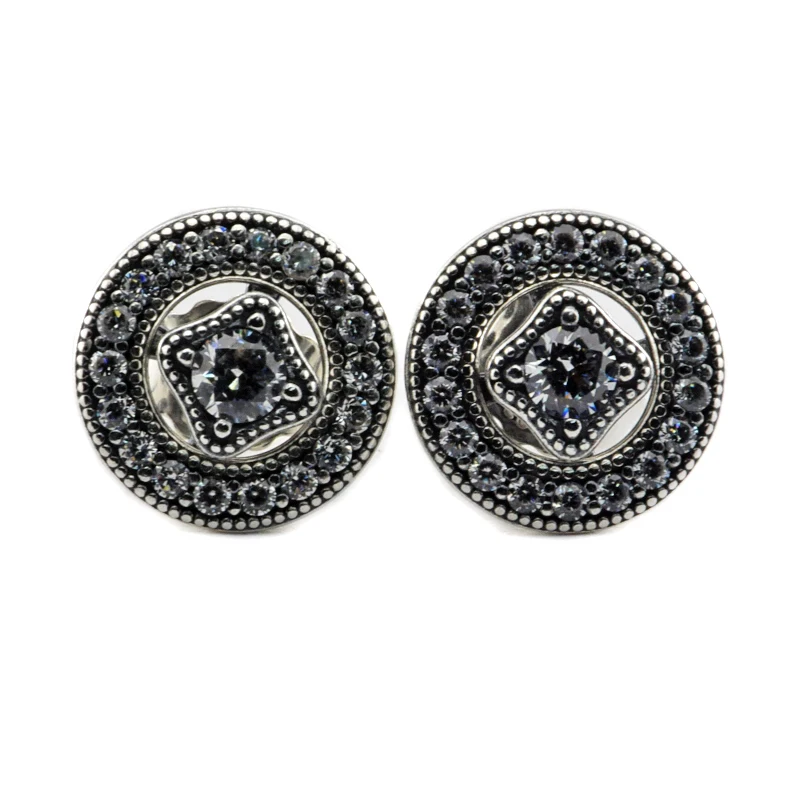 

Earrings For Women Brincos Sterling-Silver-Jewelry Vintage Allure Earring Silver 925 Brinco Para as Mulheres Oorbellen