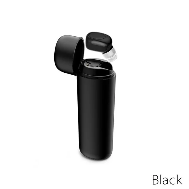 Черный AMTERBEST, мини беспроводная Bluetooth гарнитура, стерео, глубокий бас, спортивные наушники с зарядным устройством, 2200 мА/ч, внешний аккумулятор для смартфонов - Цвет: Черный