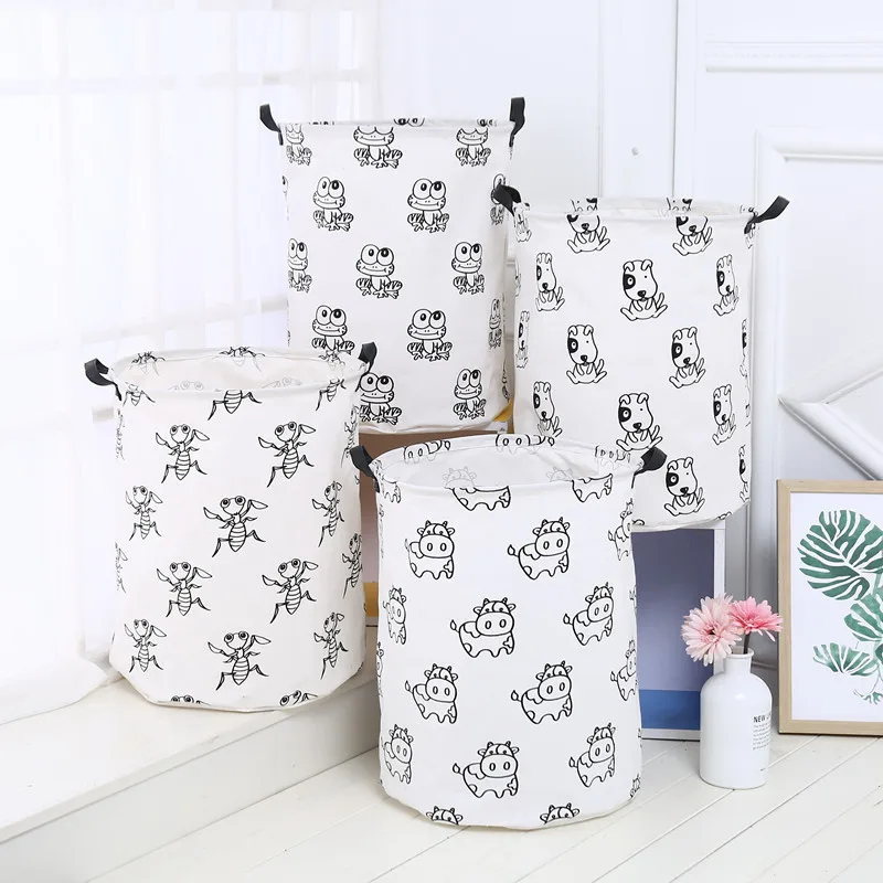 

40*50cm New Cotton Folding Laundry Basket Dirty Clothes Storage Basket For Toy Environmental Protection Material For Children