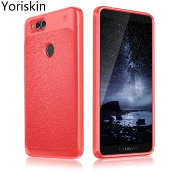 

Anti-Dorp Shockproof Case Back Cover For Huawei Honor 7X Ultra Thin Litchi Texture Soft Skin TPU Phone Case For Honor 7X Fundas