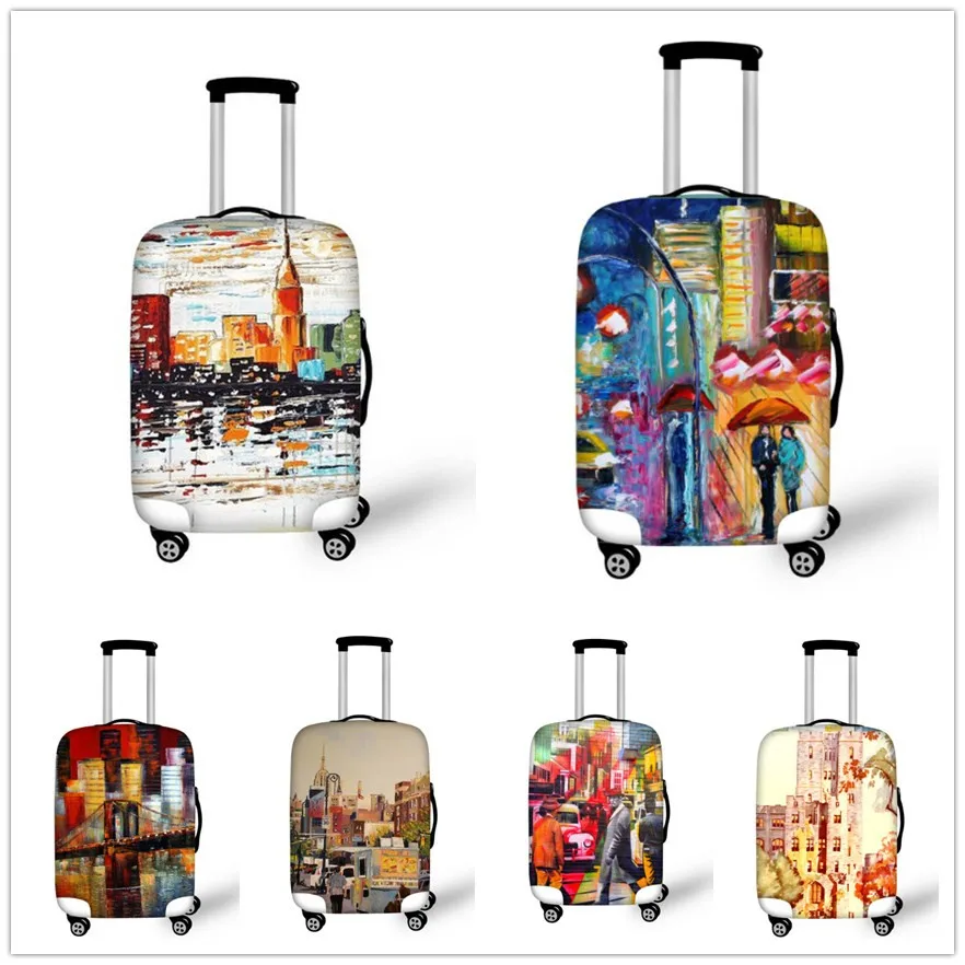 Elastic Luggage Cover Unique Painting Print Travel Accessories for 18 30 inch Travel Case ...