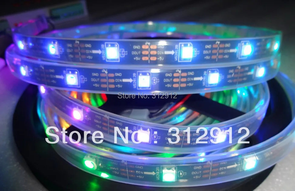 Черная печатная плата 5 м DC5V WS2812B светодиодная Пиксельная srip IP68 30 шт. WS2812B/m с