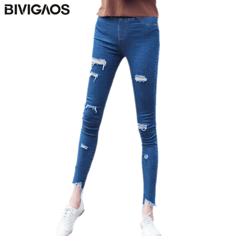 jean leggings with holes