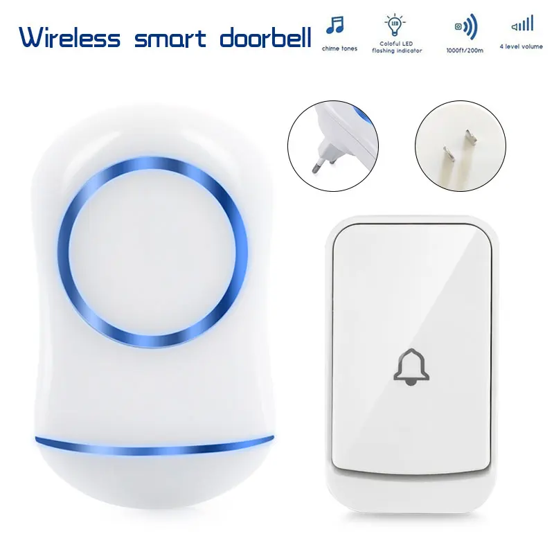 

Plug Bell Receivers Wireless Doorbell Remote Control Scure Access Control Outbuildings Durable Jingle Bell Cordless Door
