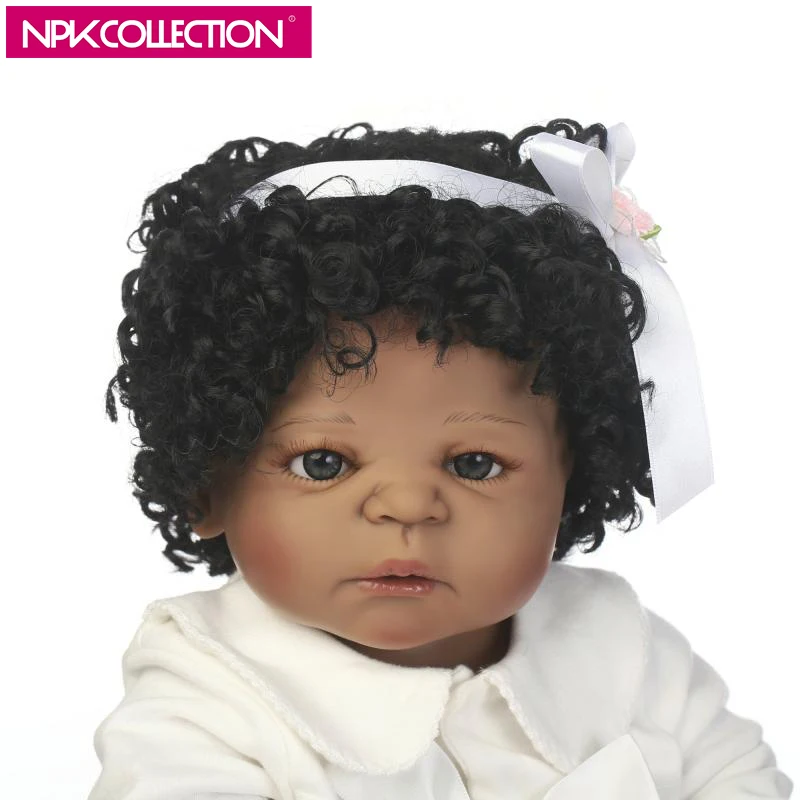NPK 23 Inch Full Vinyl Silicone Chocolate Skin Reborn Doll Handmade