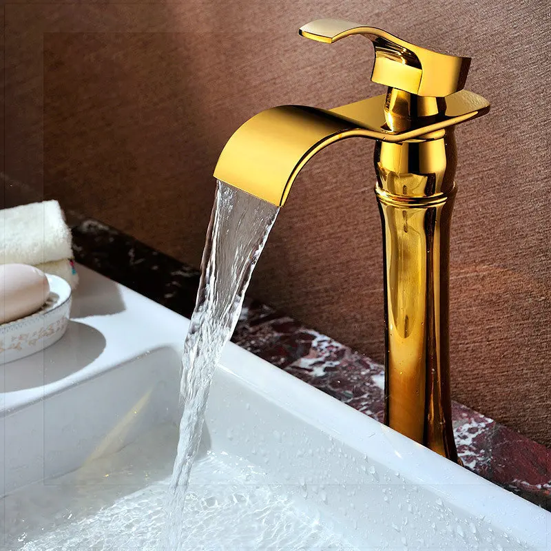 Brand Grifo Robinet Torneira Levou Brass Single Handle Widespread Waterfall Bathroom Sink faucets SD-H-001C torneiras banho e co |