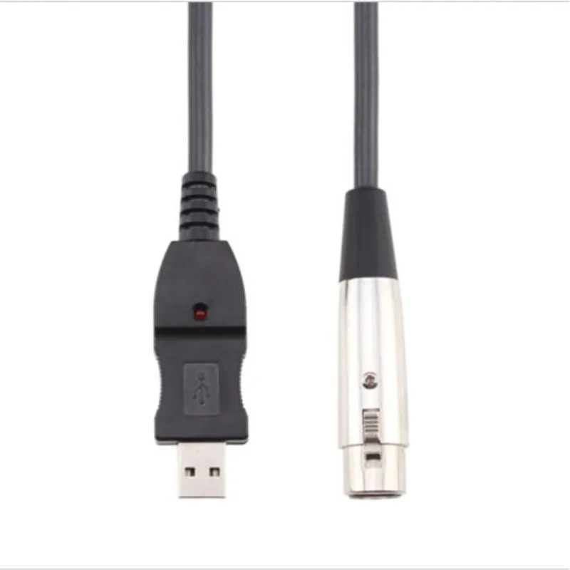 Черный 3 м 9 футов USB кабель для микрофона папа на Pin XLR Женский Шнур адаптер