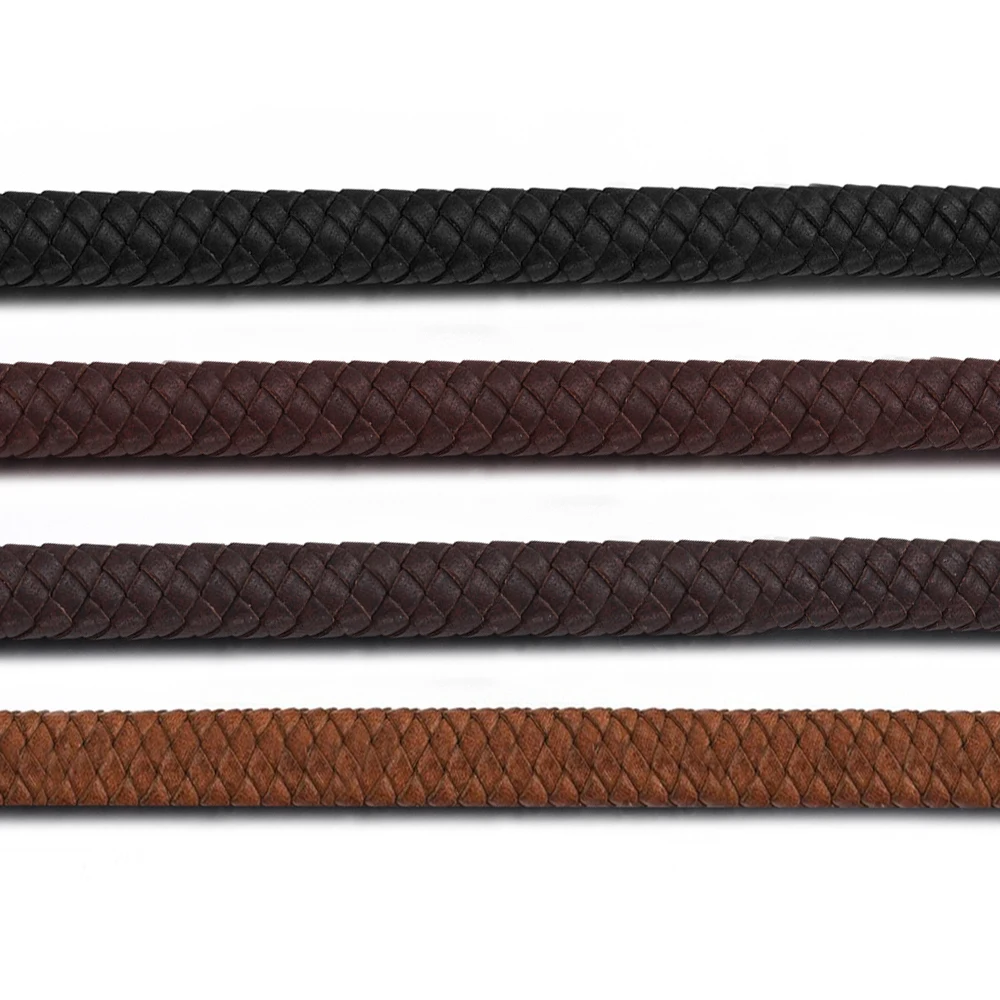 10*5 мм плоская натуральная плетеная кожаная веревка, непрерывный шнур, мужской браслет, ювелирное ремесло, сделай сам, аксессуары