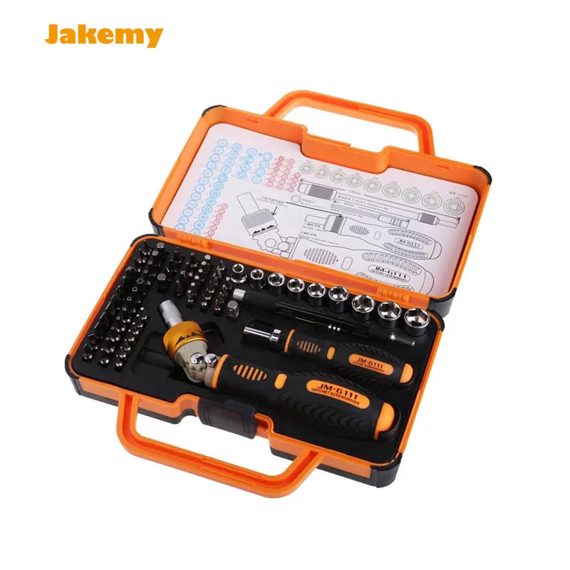 

Professional JAKEMY JM-6111 69 in 1 Hardware Screwdriver Set for Tablet, Pc, Macbook,Mobile Cell Phone Open Tool Kit