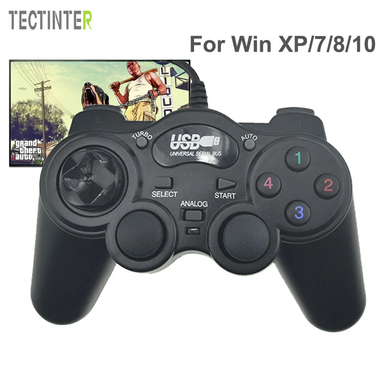 

Wired Gamepad Joystick USB2.0 Shock Joypad Game Controller For PC Laptop Computer Win7/8/10/XP/Vista