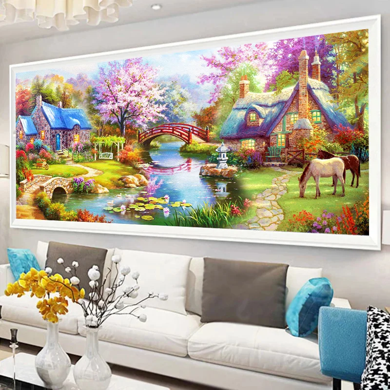 

Youran 5D DIY Diamond Painting Cross Stitch Europe Design Landscape Mosaic Kits Living Room Home Decor Rhinestones Embroidery
